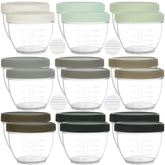 Youngever 18 Sets Baby Food Storage 2 Ounce Baby Food Containers with Lids and Labels 9 Urban Colors