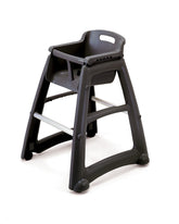Rubbermaid Commercial Products Sturdy High-Chair 33lb Capacity Black Pre-Assmbled Stackable Fits Under Table for Child/Baby/Toddler Seating