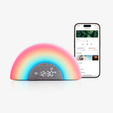 Momcozy DreamSync™ Baby Sound Machine Night Light APP Control Baby Sleep Trainer Routine Builder White Noise Machine with 34 Soothing Sounds Wake Up Light Sunrise Alarm Clock Wireless Speaker
