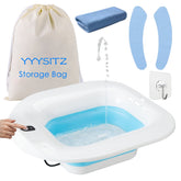 YYYSITZ Sitz Bath Electric Sitz Bath for Hemorrhoids Sitz Bath for Toilet Seat Postpartum Care Basin Sitz Baths Salts Bowl for Women Men Sits Bath Soak Pan Hip Bath Tub Collapsible Blue