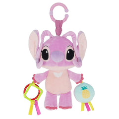 Kids Preferred Disney Baby Lilo and Stitch Angel On The Go Activity Toy with Teether Rings On The Go Clip Crinkle Texture and Mirror
