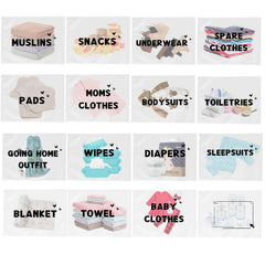 LMLMCREA 16 Pack Hospital Bags for Labor and Delivery11 x 15 Inch Resealable Maternity Hospital Bag EssentialsReusable Diaper Bag Organizing Pouches Pre Packed Bag for New Mommy Newborn Must Haves