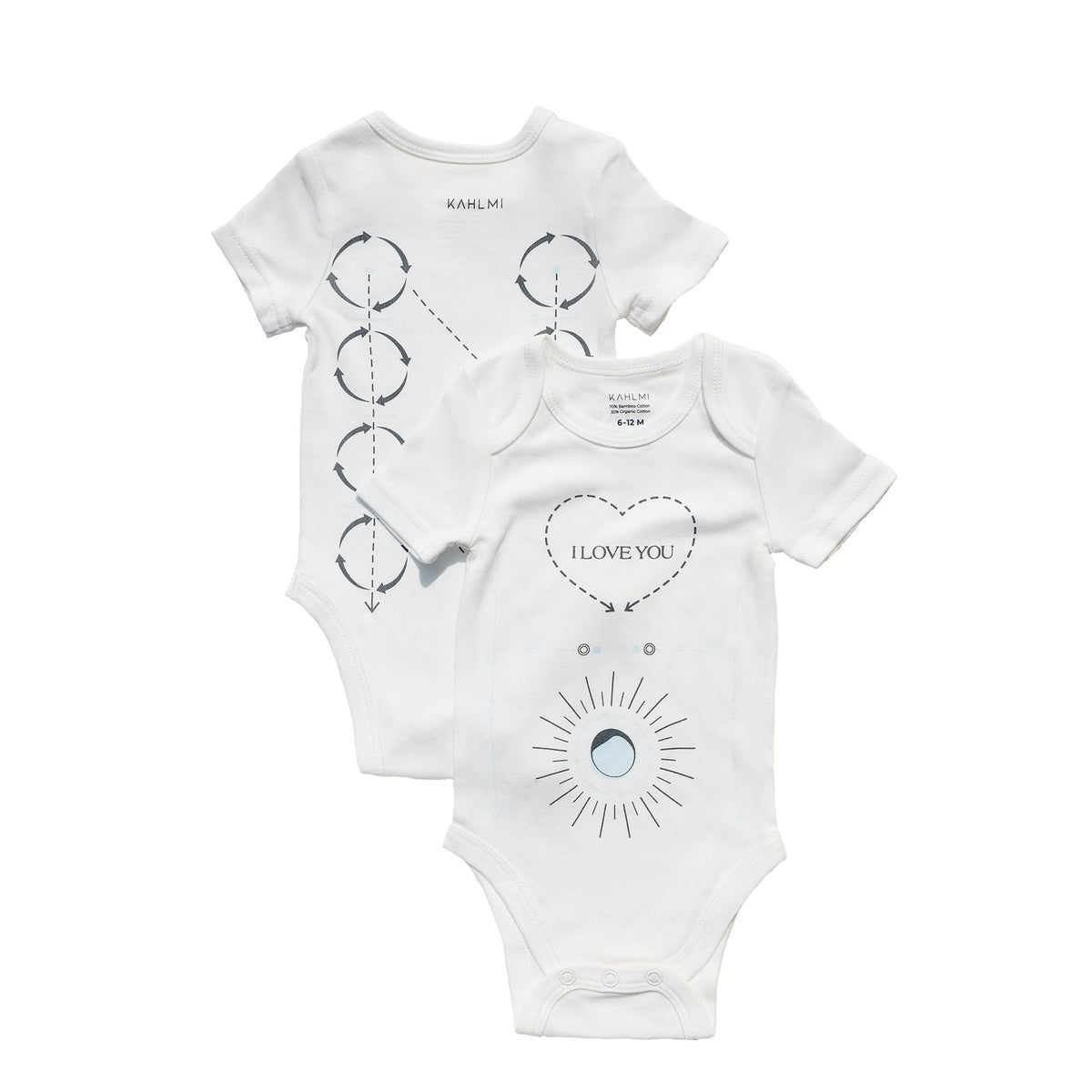 KAHLMI Massage Me! Onesie for Baby Massage Constipation Gas Relief Colic Calm & Baby Sleep Aid Onesie for Newborn Infant Mom Gifts & Baby Gifts